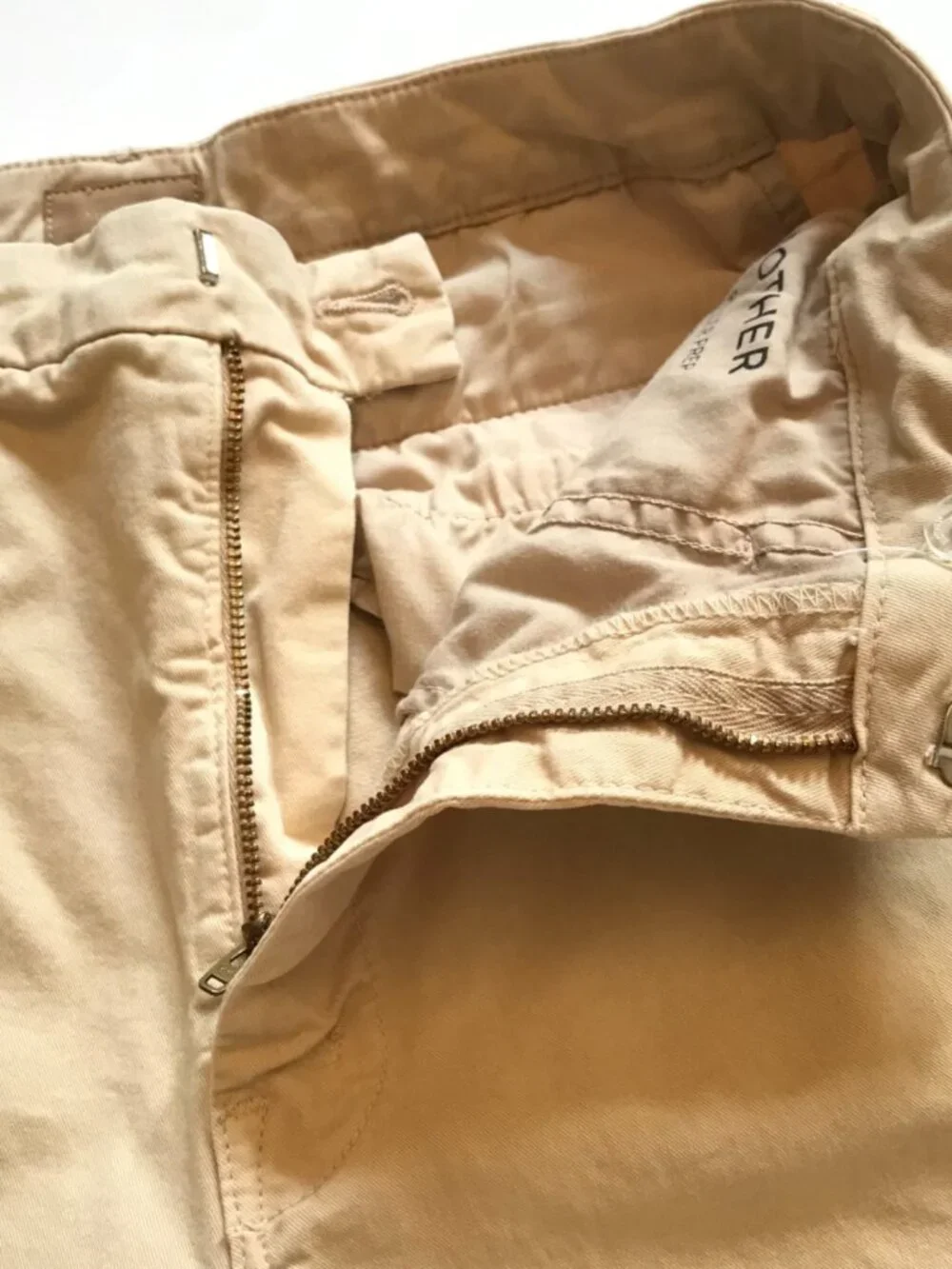 Mother the Roller Prep Pants Womens 28 Khaki Tan Killing Time High Rise Wide Leg